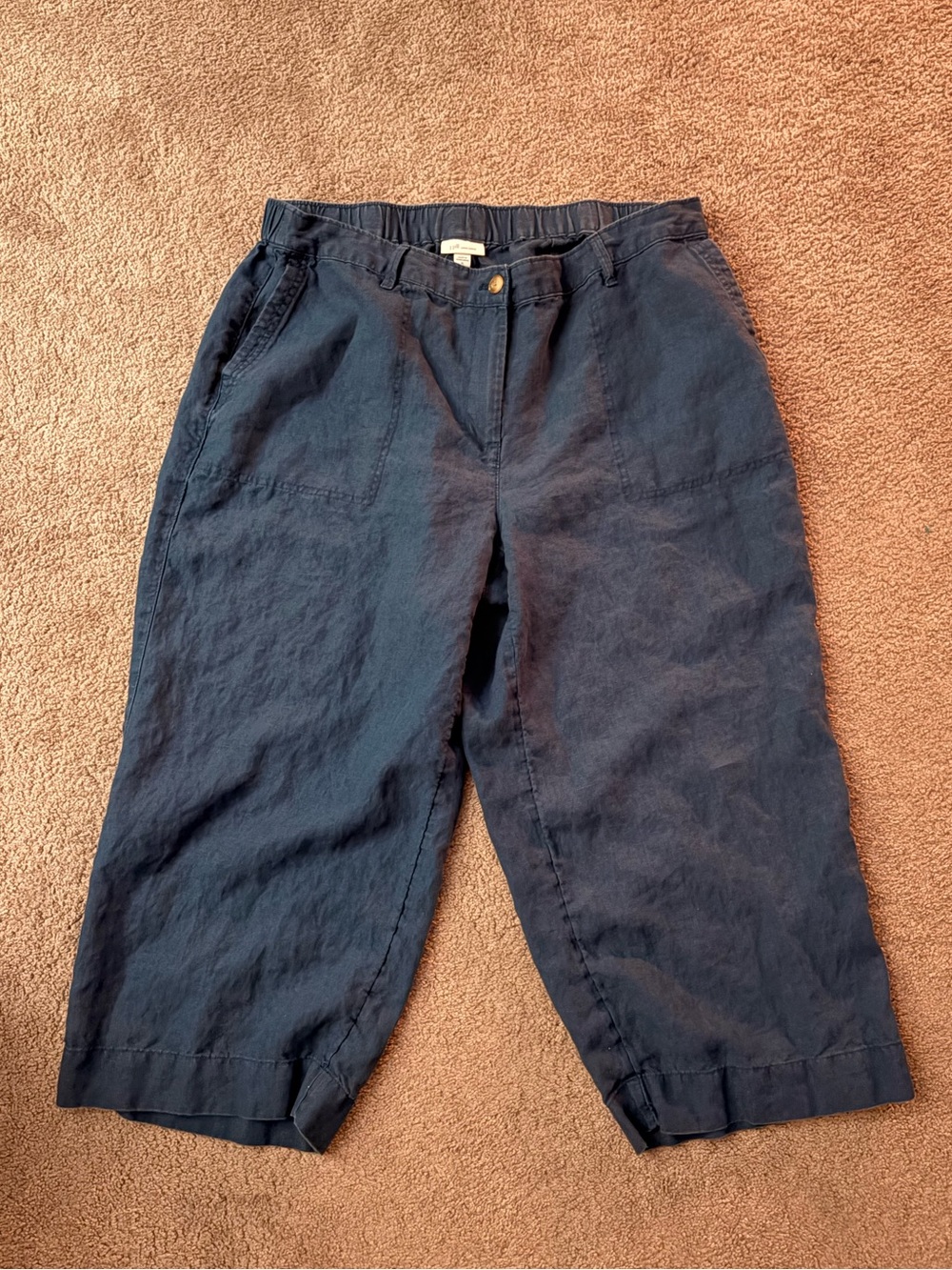 J. Jill Navy Wide-Leg Cropped Pants